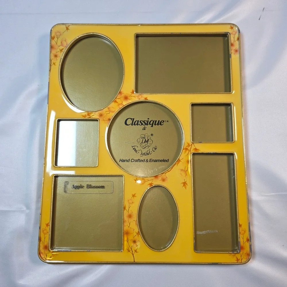 Louis Michel Cie Classique Apple Blossom Yellow Enameled 7 Opening Collage Frame